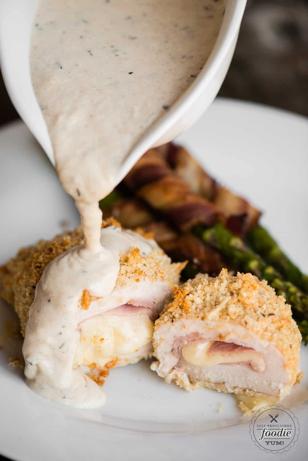 Chicken Cordon Bleu with Cream Sauce Recipe | Easy and Flavorful
